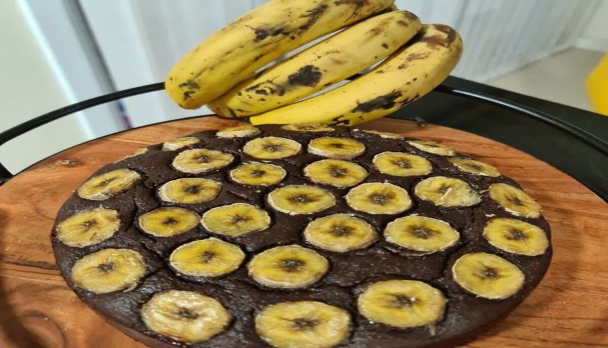 bolo simples de banana com aveia
